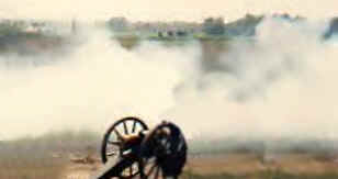 Mountain Howitzer Cannon shooting